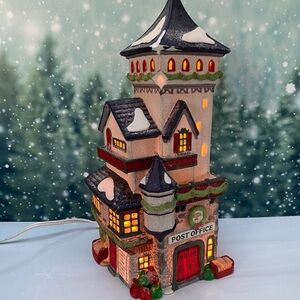 1992 Dept 56 North Pole Series Post Office Heritage Village Lighted Building.